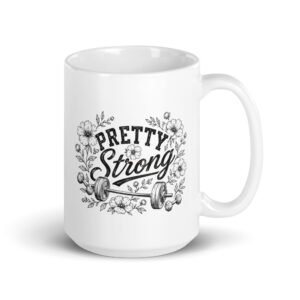 Flowers and Barbells White Mug